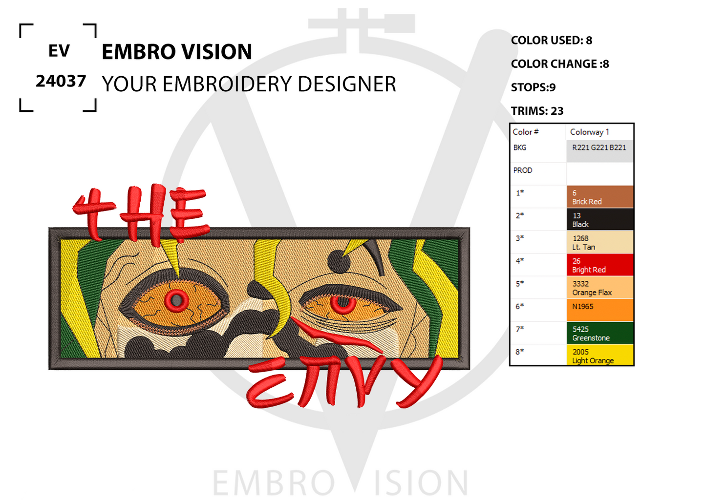 Custom Gyutaro Embroidery Design - Perfect Embroidery File for Embroidery Machine