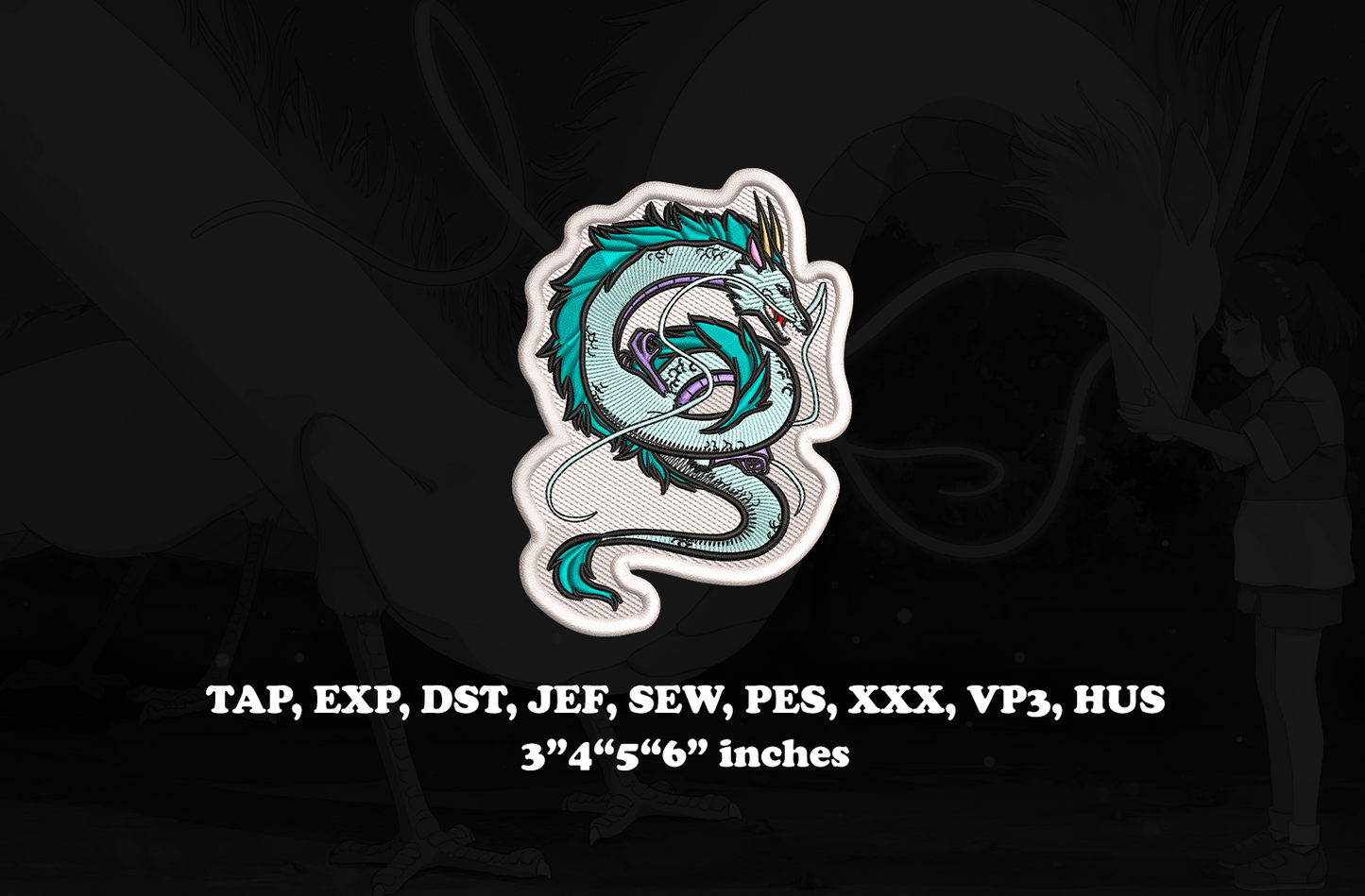 HAKU Spirited anime Embroidery Design - Instant Download Embroidery Design Best for Embroidery Machine