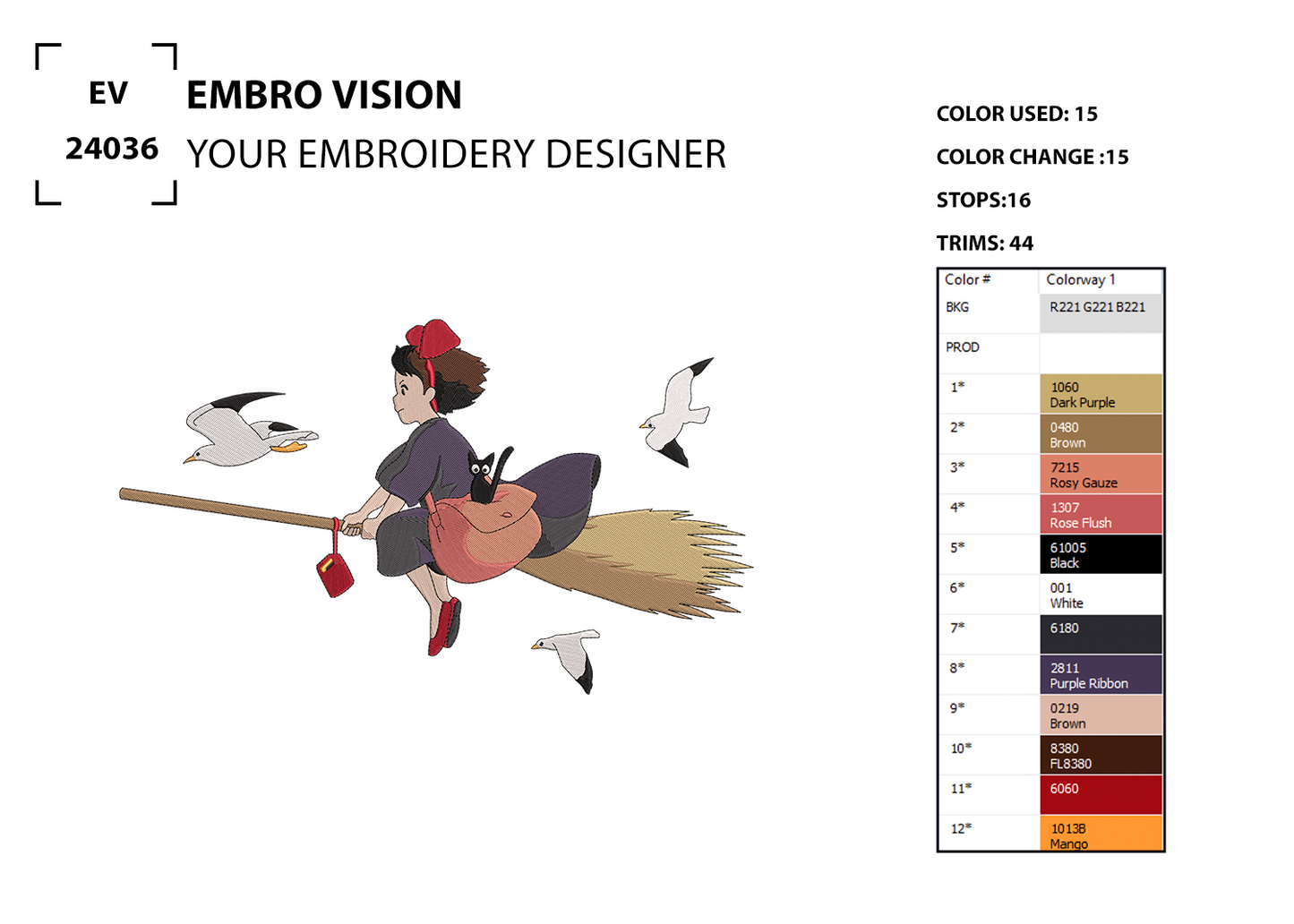 Custom KIKI Embroidery Design - Perfect Embroidery File for Embroidery Machine