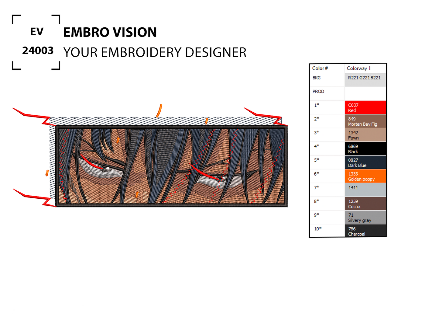 Custom Toji Fushiguro Embroidery Design - Perfect Embroidery File for Embroidery Machine