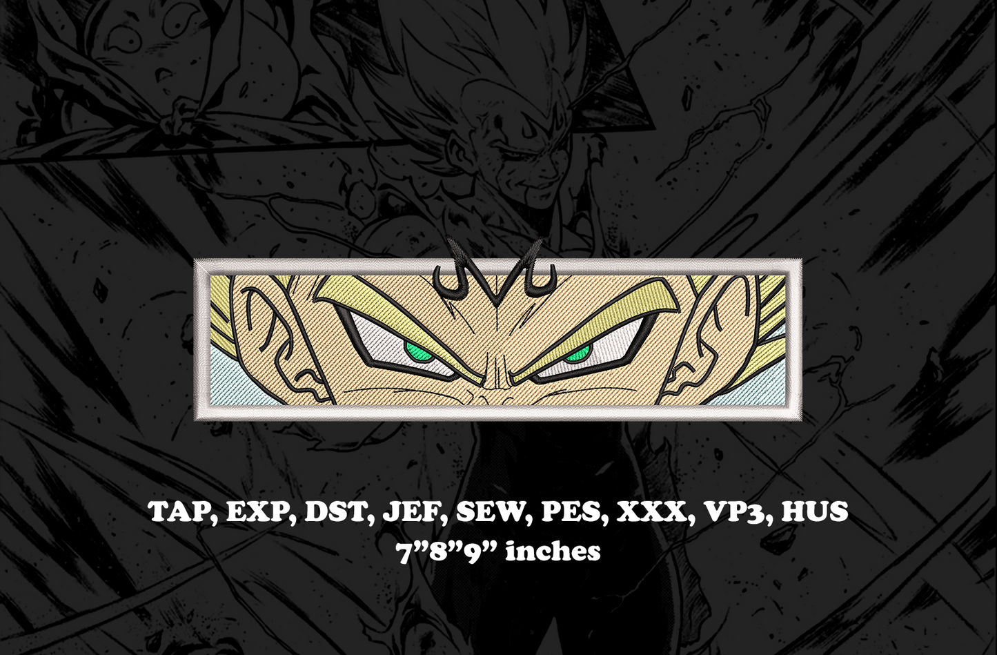 Vegeta anime Embroidery Design - Instant Download Embroidery Design Best for Embroidery Machine