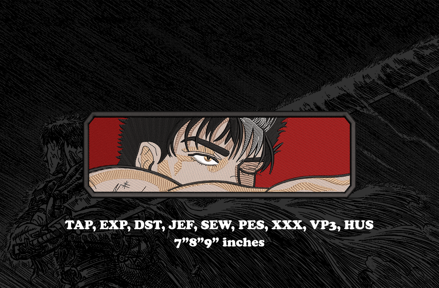 Berserk anime Embroidery Design - Instant Download Embroidery Design Best for Embroidery Machine