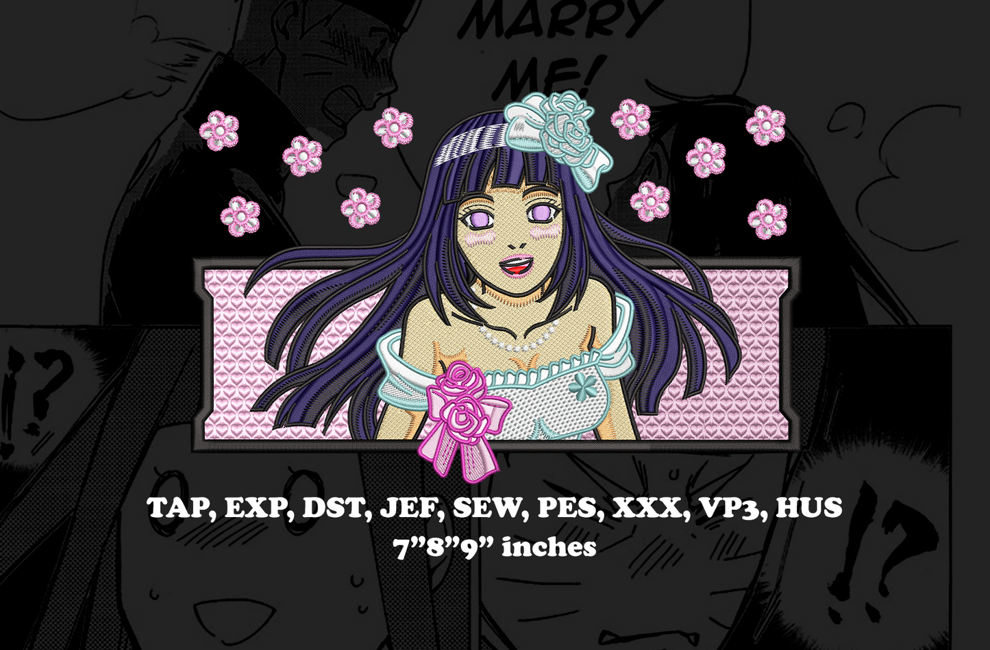 hinata anime Embroidery Design - Instant Download Embroidery Design Best for Embroidery Machine