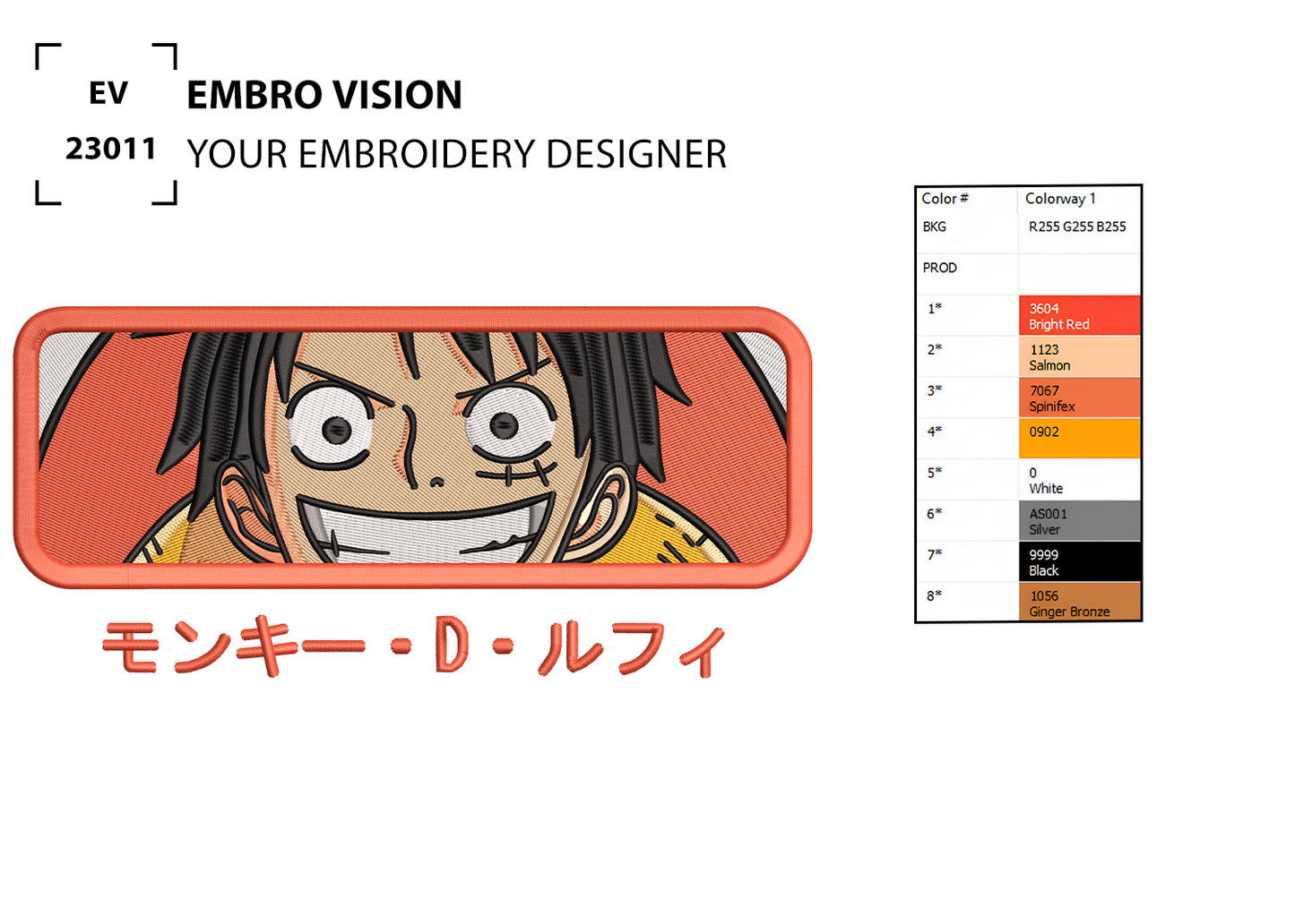 Custom Luffy Embroidery Design - Perfect Embroidery File for Embroidery Machine