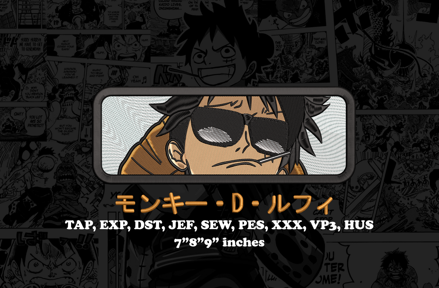 Monkey D Luffy anime Embroidery Design - Instant Download Embroidery Design Best for Embroidery Machine