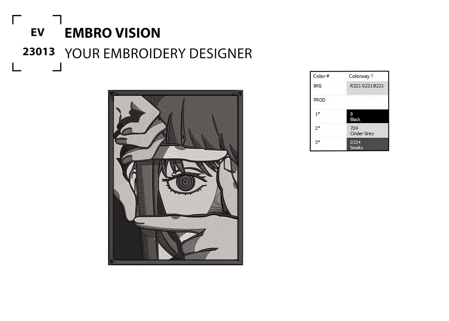 Custom Makima Embroidery Design - Perfect Embroidery File for Embroidery Machine