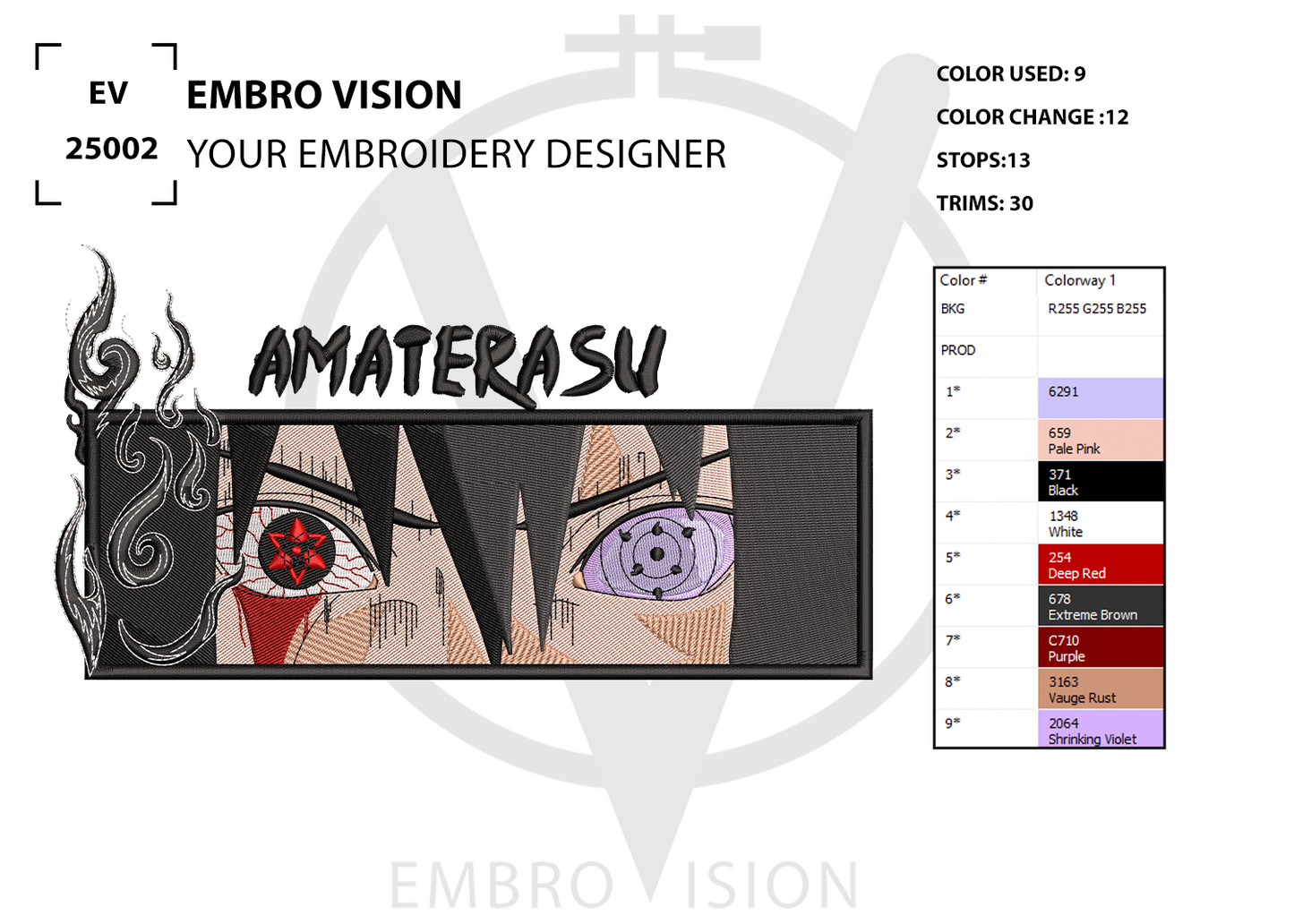 Custom sasuke Embroidery Design - Perfect Embroidery File for Embroidery Machine
