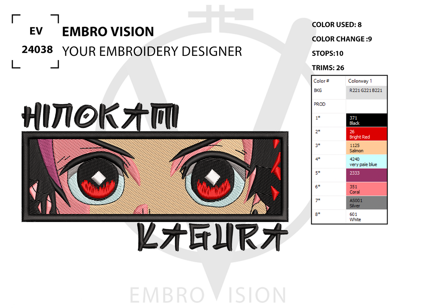 Custom tanjiro Embroidery Design - Perfect Embroidery File for Embroidery Machine