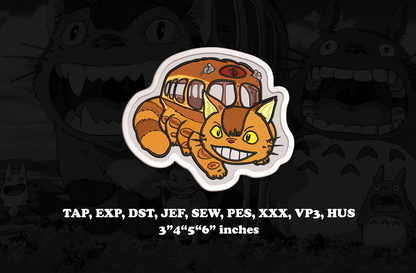 Catbus anime Embroidery Design - Instant Download Embroidery Design Best for Embroidery Machine