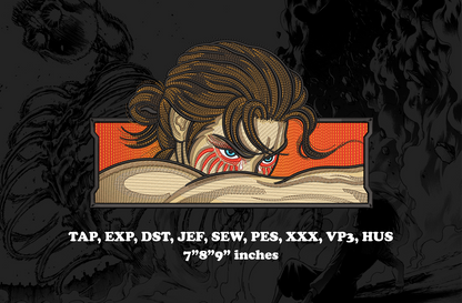 Eren Yeager anime Embroidery Design - Instant Download Embroidery Design Best for Embroidery Machine