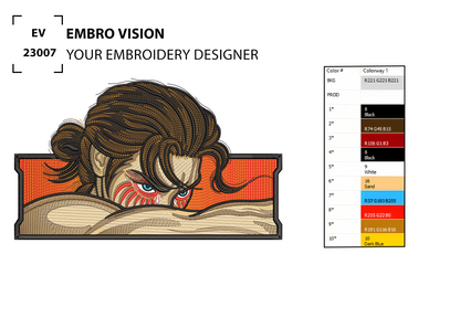 Custom Eren Yeager Embroidery Design - Perfect Embroidery File for Embroidery Machine