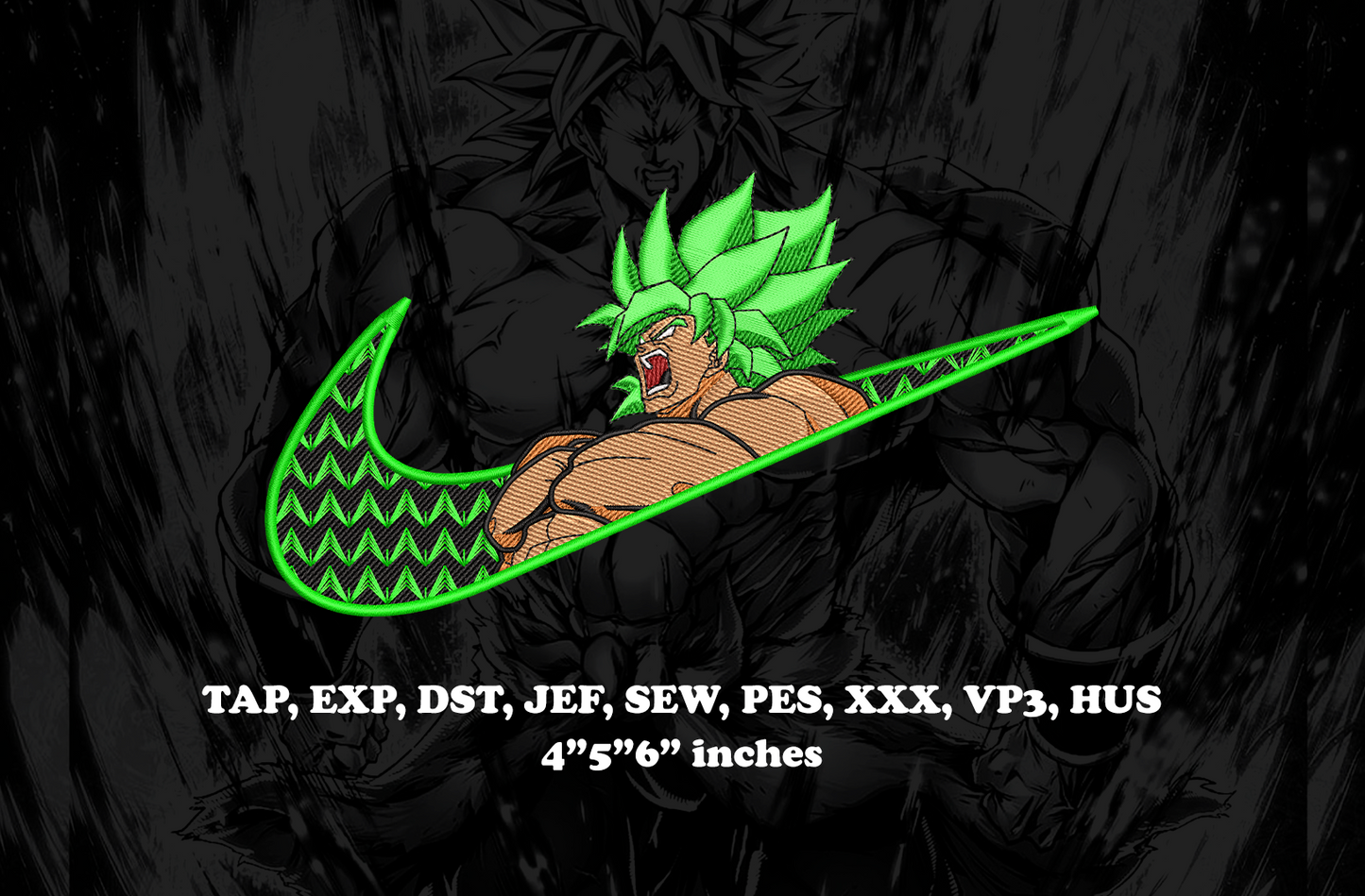 Broly Anime Embroidery design