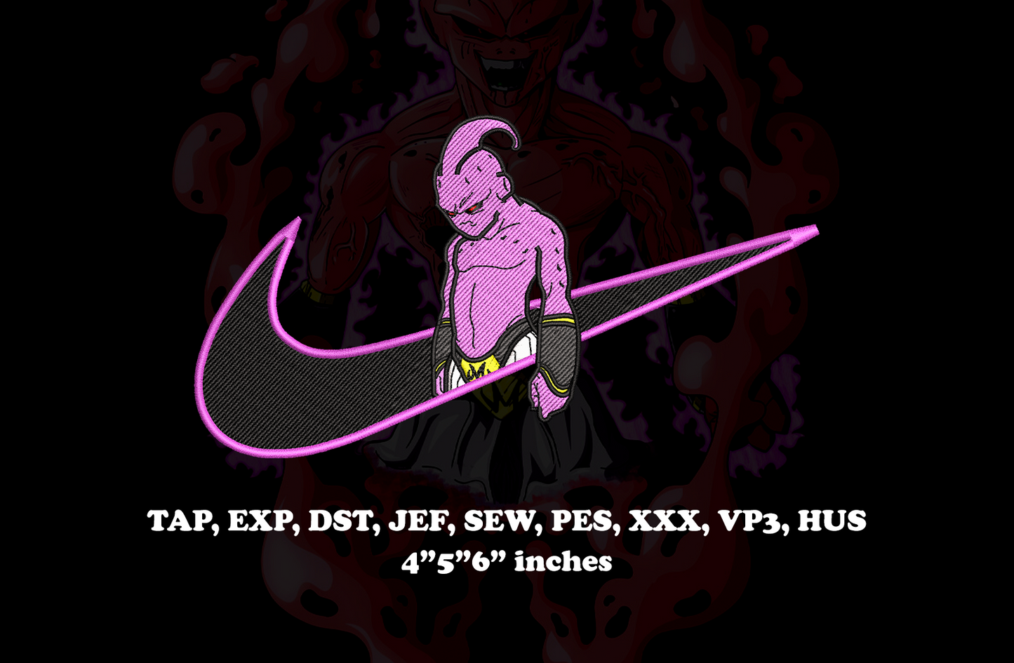 Majin Buu Anime Embroidery design