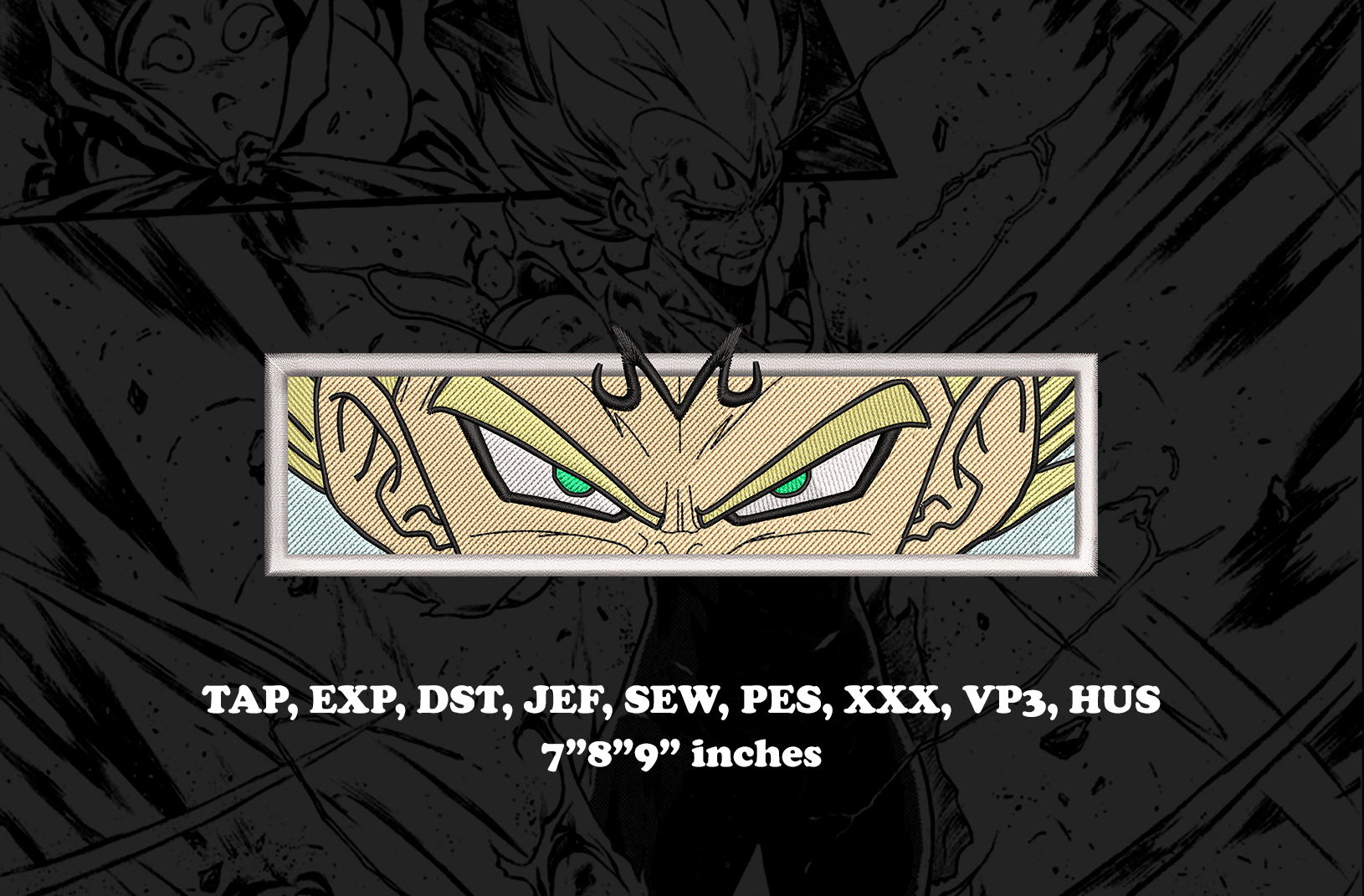 Vegeta anime Embroidery Design - Instant Download Embroidery Design Best for Embroidery Machine