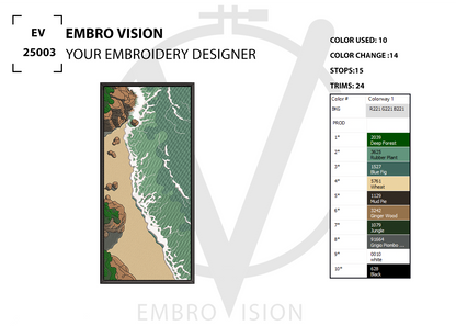 Custom beach Embroidery Design - Perfect Embroidery File for Embroidery Machine