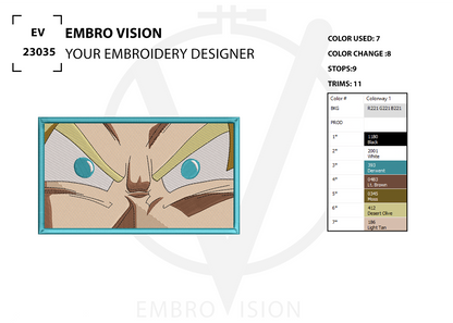 Custom Goku Embroidery Design - Perfect Embroidery File for Embroidery Machine