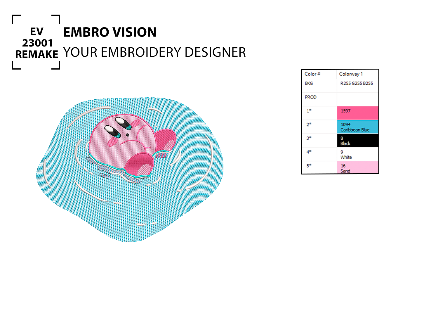 Custom Kirby Embroidery Design - Perfect Embroidery File for Embroidery Machine