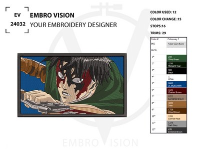 Custom attack on titan Embroidery Design - Perfect Embroidery File for Embroidery Machine
