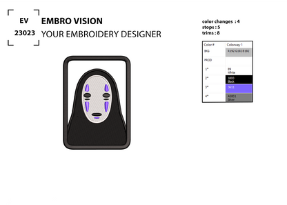 Custom No Face Spirited Away Embroidery Design - Perfect Embroidery File for Embroidery Machine