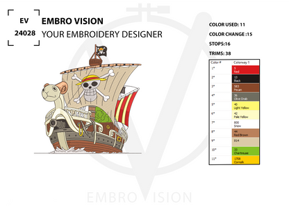Custom One Piece Embroidery Design - Perfect Embroidery File for Embroidery Machine.