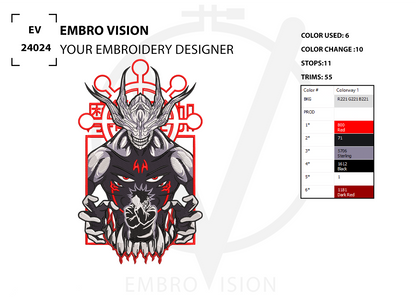 anime embroidery design 