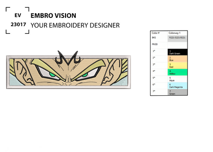 Custom Vegeta Embroidery Design - Perfect Embroidery File for Embroidery Machine