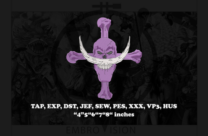 White beard anime Embroidery Design - Instant Download Embroidery Design Best for Embroidery Machine