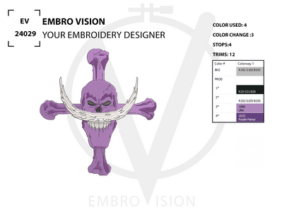 Custom one piece Embroidery Design - Perfect Embroidery File for Embroidery Machine