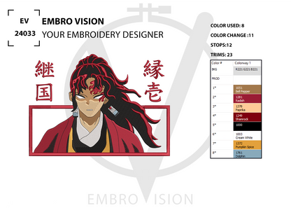 Custom demon slayer Embroidery Design - Perfect Embroidery File for Embroidery Machine
